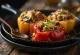 Ardei umpluți vegani la grătar BBQ servit