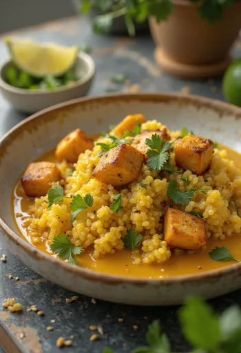 Curry de quinoa cu lime și tofu