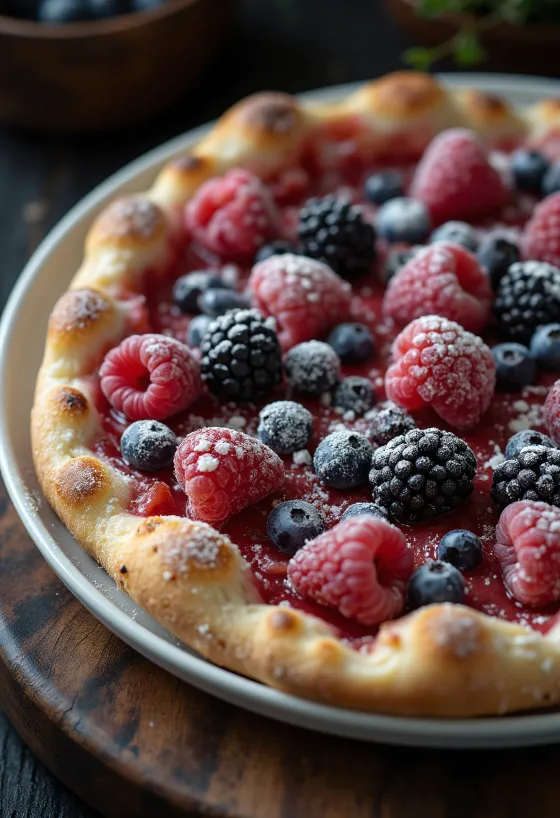 Pizza ai Frutti di Bosco cu fructe de pădure proaspete