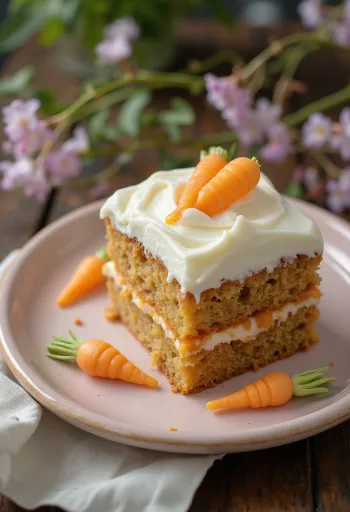 Tort de morcovi de Paște cu decor de morcovi din fondant