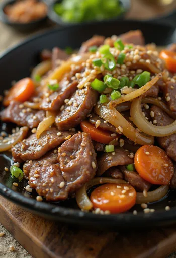 Bulgogi clasic servit cu carne de vită și lime
