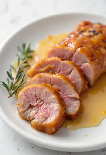 Piept de rață cu portocale cu bucăți fragede de carne, stropit cu sos mătăsos de portocale