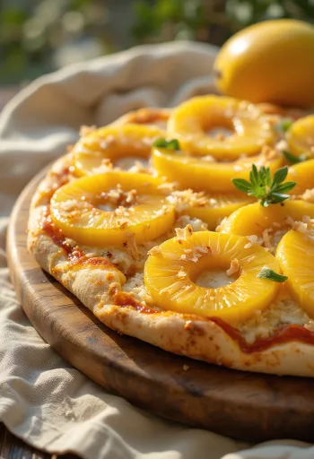 Pizza ai Frutti Tropicali cu fructe tropicale și ricotta