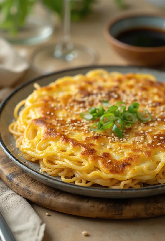 Clătite Ramen servite